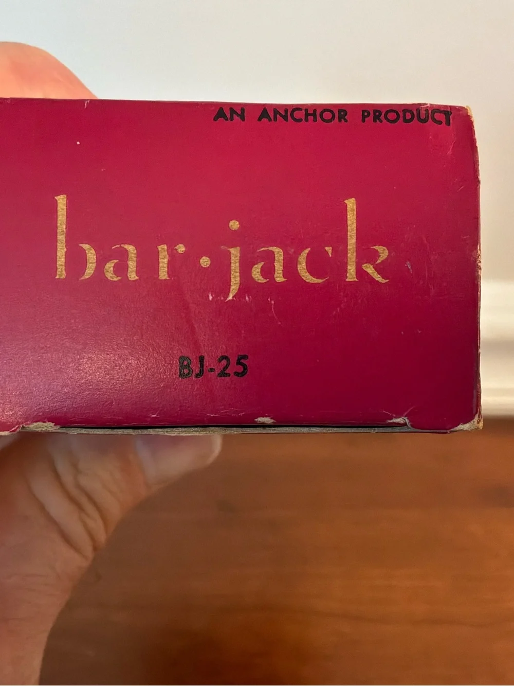 Anchor Hocking Red and Gold Bar Jack